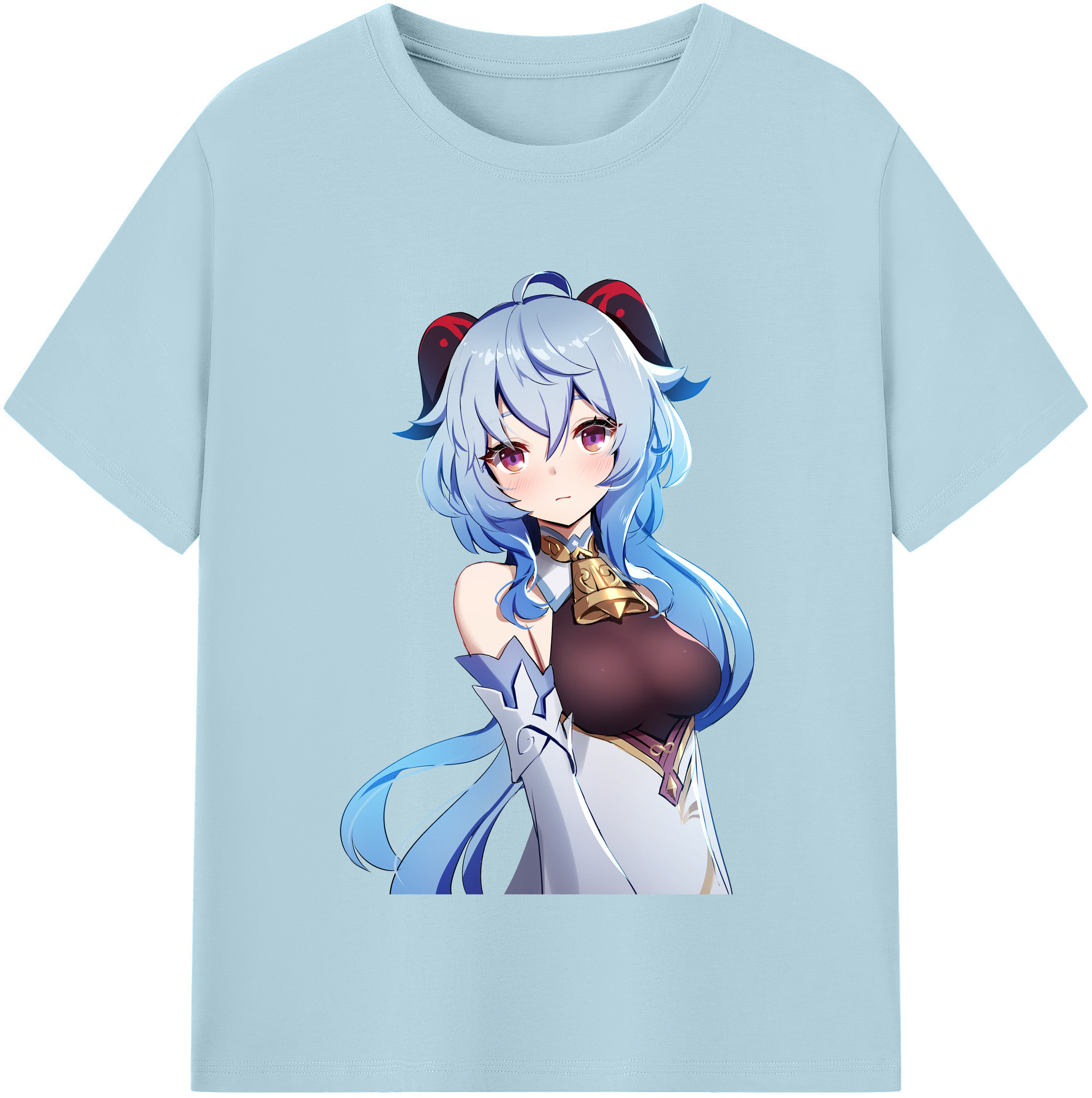 げんし神 甘雨 かんう genshin Ganyu 綿100％半袖Tシャツ（フロントプリント）